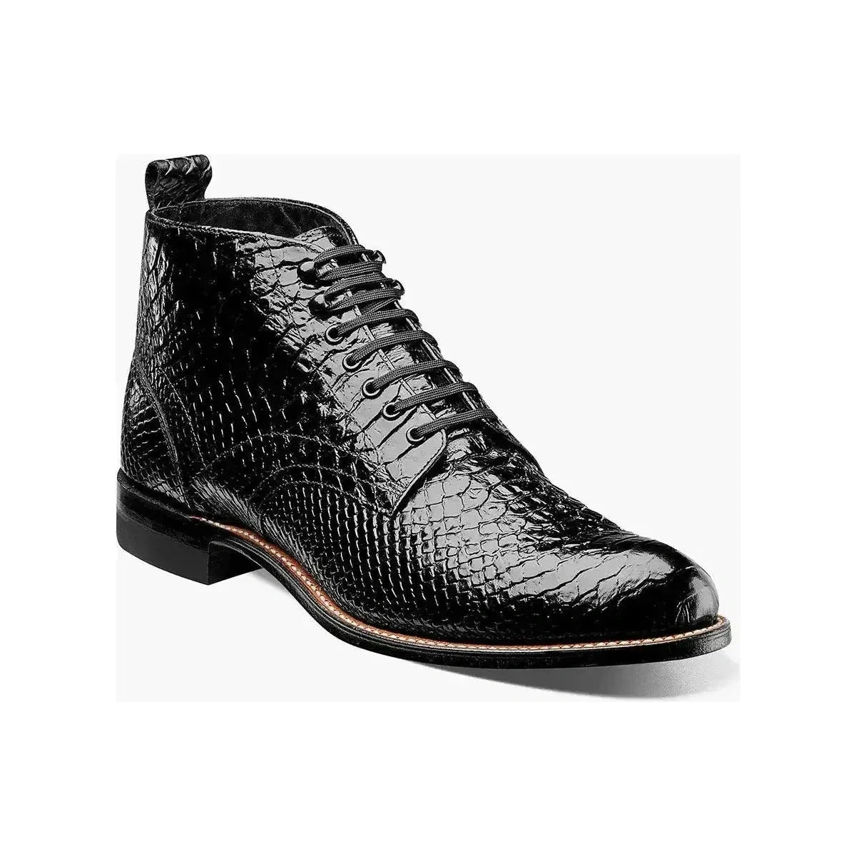 Botas Stacy Adams Madison: Anaconda negro, estilo urbano y audaz, ¡pisa fuerte con elegancia!